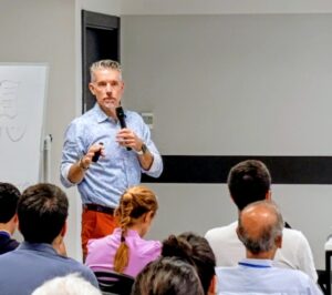 David A. Laviska presenting at the event